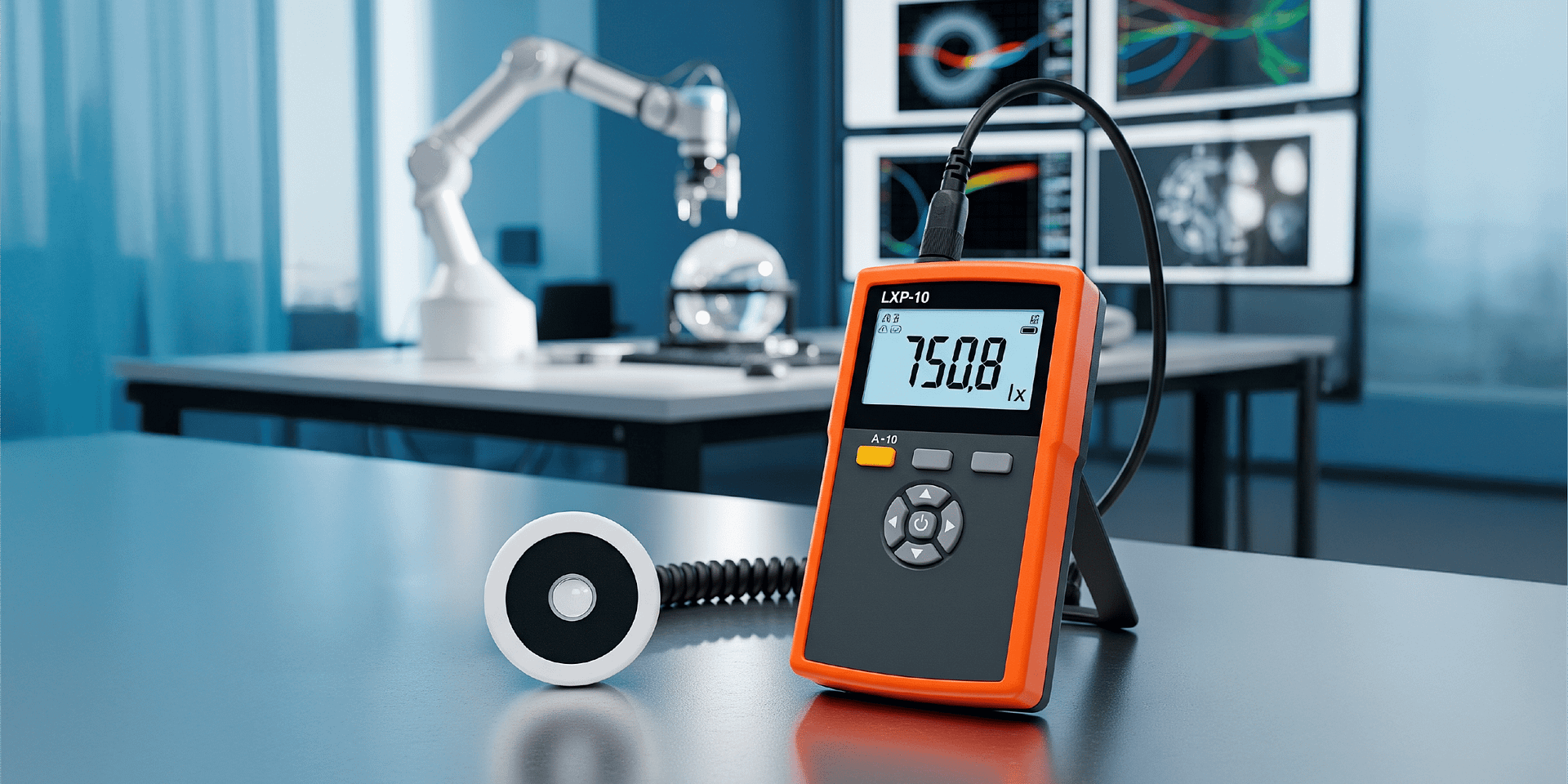 Imagen que representa momentos clave para realizar una medición de iluminación en ambientes laborales. Contraste entre una zona mal iluminada con trabajador fatigado y otra correctamente iluminada, con técnico de Luminotest midiendo con luxómetro calibrado.